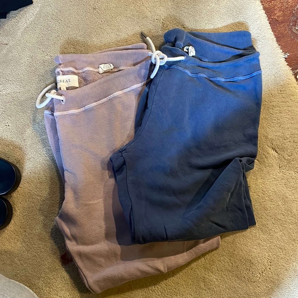 THE GREAT. Pink and Blue Track Pants